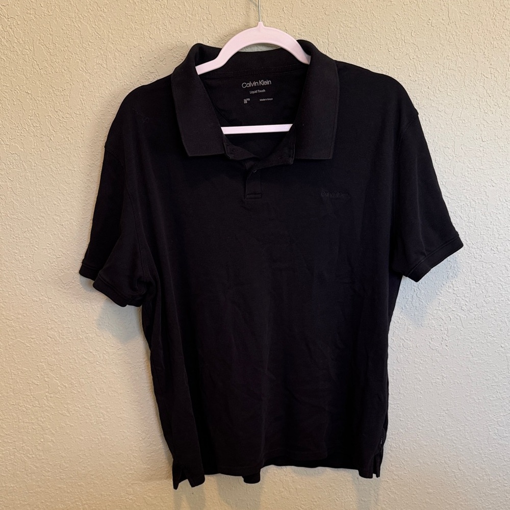 Calvin Klein Men's Polo Shirt in Black